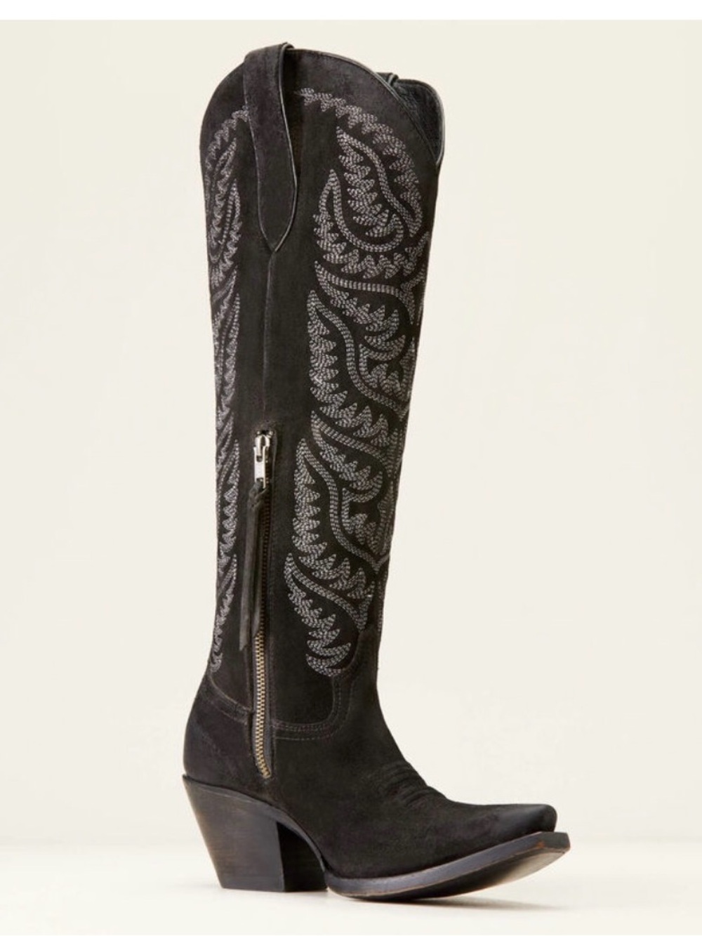 NEW Ariat Black GENUINE LEATHER Suede Distressed Laramie Western TALL Boots SZ 9 - Picture 7 of 16